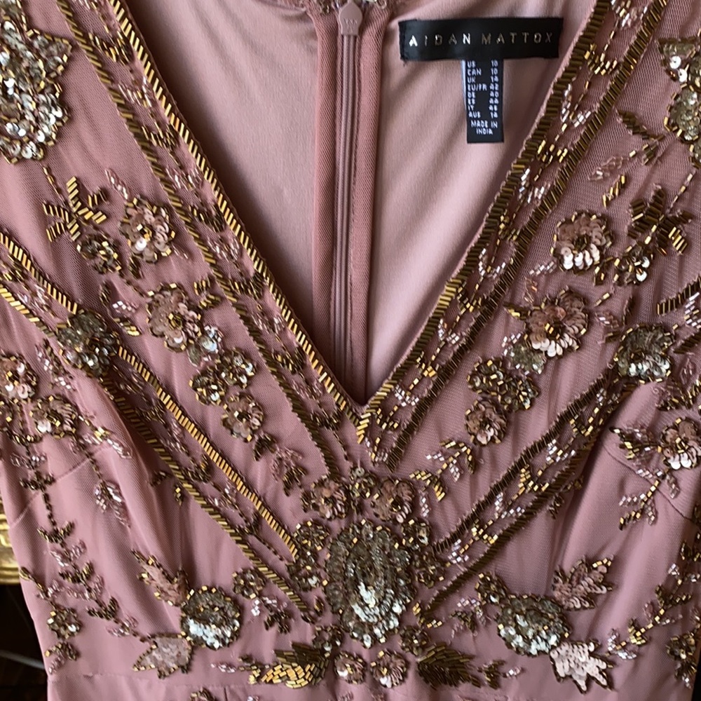 BHLDN FATIMA TEA ROSE AIDAN MATTOX DRESS - Picture 7 of 10